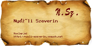 Nyúli Szeverin névjegykártya